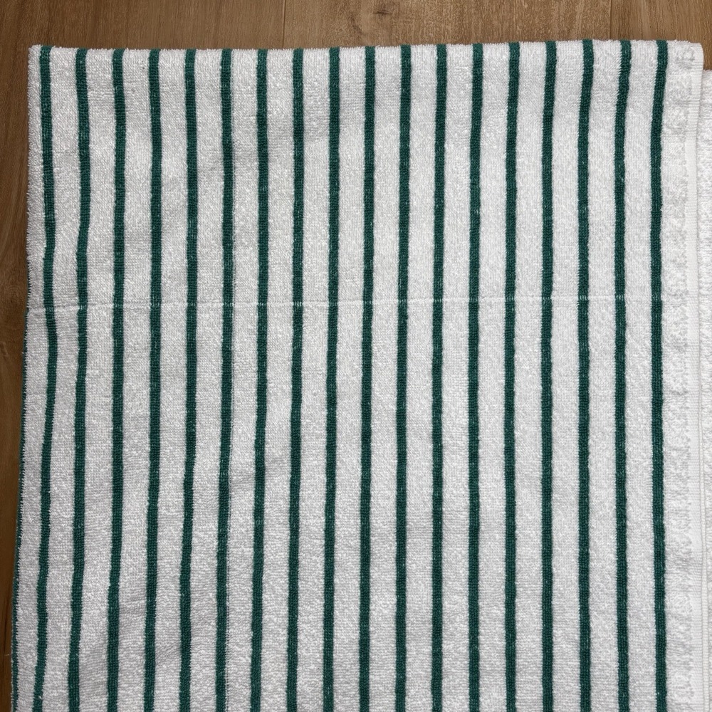 Vintage Ralph Lauren Beach Pool Towel Striped White Green USA Made Large 66"x34" - Picture 5 of 8